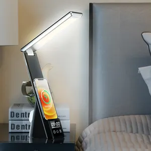 현대 비즈니스 Led 사무실 책상 램프 무선 충전기 접이식 테이블 독서 빛 무선 충전 iwatch airpods