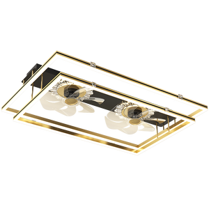 Điều Khiển Từ Xa Màu Đen Và Vàng Hiện Đại Có Thể Thay Đổi Ánh Sáng LED Hiện Đại Quạt Trần Bằng Đồng Với Ánh Sáng - Product Image 2