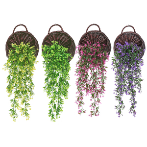 Venta al por mayor de plantas verdes artificiales de plástico variedad de ratán montado en la pared para Daisy Home Party decoración de pared ratán montado en la pared - Product Image 3