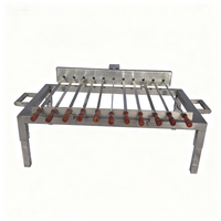 Grill automatique moderne pour kebab et rôtisserie brésilienne, brochettes plates, en acier inoxydable, léger, portable, chariot de camping