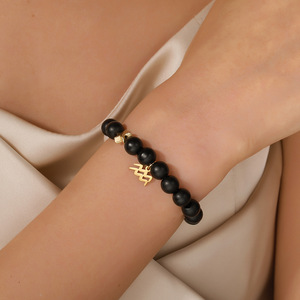 12 Signo de la estrella del zodiaco Constelaciones Planeta Sol Mercurio Venus <span class=keywords><strong>Luna</strong></span> Marte Júpiter Saturno Horóscopo Pulsera de cuentas de piedra natural - Product Image 6