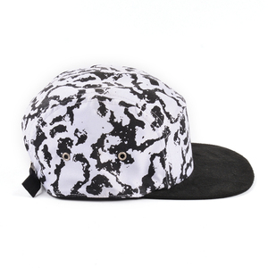 Gorra de béisbol de 5 paneles con estampado de mármol abstracto, visera plana de gamuza y hebilla metálica para uso diario al aire libre - Product Image 5