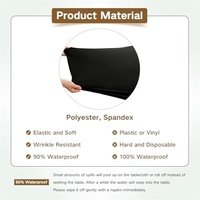 Nappe carrée noire en spandex et polyester avec élastique pour mariages et événements – Vente en gros