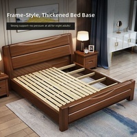 Modernes Minimalistisches Chinesisches Massives Walnuss-Doppelbett mit Ausziehbarer Plattform, Stauraum, Verstellbarer Höhe & Umweltfreundlichem Design
