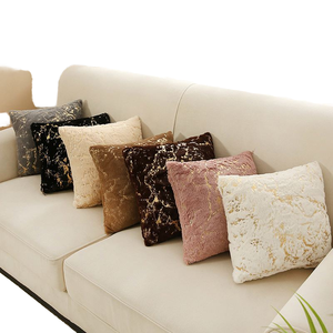 Hot-selling Plush Gold-stamped Square Modern <b>Throw</b> Pillowcase for Home & Hotel Use - Product Image 1