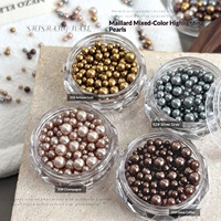 Perles et zircons de style rétro « Old Money » Paso Sico pour nail art – Tailles assorties, perles tridimensionnelles, finition or antique haute brillance