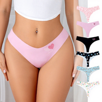 Celana Dalam Thong Plus Size Bermotif |   Pakaian Dalam Rajut Seamless Spandex/Nylon Low-Rise |   Latihan Sehari-hari & Kenyamanan