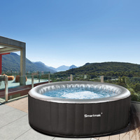 Bain à remous gonflable portatif de piscine de baignoire de STATION THERMALE portatif paresseux extérieur 4-6 personnes avec des lumières menées