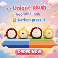ODM/OEM Op Maat Gemaakte Pluche Speelgoedset Lychee Fruit Pluche Pop Twee Figuren Rood Geel Pluche Dieren Zachte Figuur OEM ODM