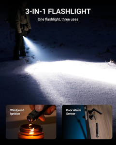 Lanterna LED multifuncional de autodefesa elétrica com luz de som e alarme recarregável - Product Image 4