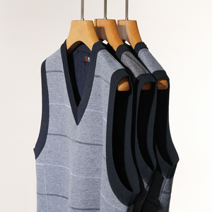 Pull Jacquard Personnalisé avec Logo OEM & ODM pour Hommes, Tricot d'Hiver à Col Rond, <span class=keywords><strong>Gilet</strong></span> sans Manches, Conception Personnalisée - Product Image 5