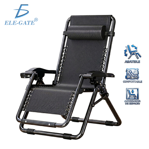 Silla Reclinable Plegable ELE-GATE Negra para Jardín, Playa o Exteriores, Asiento Ajustable, Cómodo y Ahorra Espacio - Product Image 1
