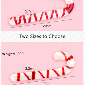 <strong>Christmas</strong> Gift Unisex Crystal Glass Anal <strong>Butt</strong> <strong>Plug</strong> Anal Dildo Wand Candy Cane Dildo - Product Image 3