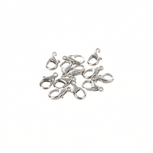 Chiusure a moschettone ILAN da 14 mm, placcate argento, accessori per gioielli, 12 pezzi - Product Image 1
