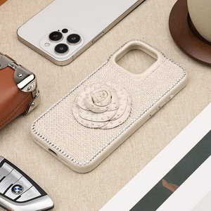 Funda de Teléfono Móvil de Alta Gama ZENOS, Personalizada, de Cuero PU, con Diseño de Rosas y Diamantes, Hecha a Mano, para la Serie - Nueva - Product Image 1