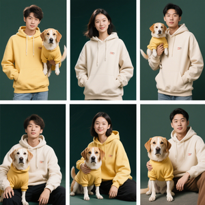 Joymay piyama sutra anjing kucing kustom Jin bulu imitasi katun Linen pola cetak poliester Corduroy pemilik hewan peliharaan yang cocok - Product Image 4