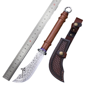 Couteau tactique personnalisable de haute qualité, lame en acier inoxydable Falchion, couteau de poche industriel en bois pour l'extérieur - Product Image 1