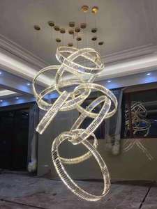 Nouveau design anneaux ronds Led cercle Design lustre lumière moderne escalier Led suspension lampe pour la maison - Product Image 2
