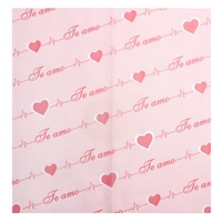 Papier d'emballage pour fleurs coréen imperméable, imprimé cœur Je Amo, papier d'emballage pour bouquets, fournitures de fleuristes pour la Saint-Valentin, vente en gros