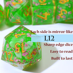 ชุดลูกเต๋า RPG ลายดอกไม้ซากุระทำด้วยมือลูกเต๋า DND เรซินหลายหน้าสำหรับดันเจี้ยนและ Game-L12ผจญภัยบนกระดาน - Product Image 4