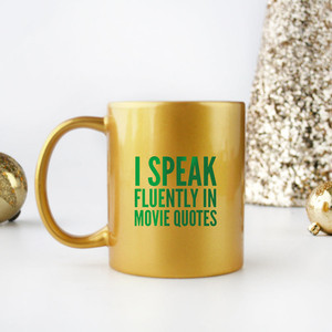 Hablo con fluidez con frases de películas - Taza de oro y plata - Product Image 2