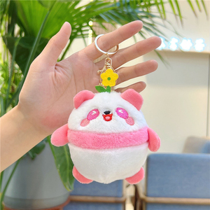 Yüksek kalite özel 12 cm <span class=keywords><strong>Panda</strong></span> peluş anahtarlık yaratıcı yumuşak toptan kolye anahtarlık PP pamuk oyuncaklar - Product Image 3
