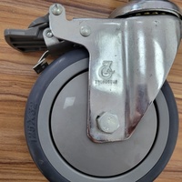 Roues PU TPU de haute qualité pour lits d'hôpitaux médicaux Roues pivotantes robustes 5in 125mm