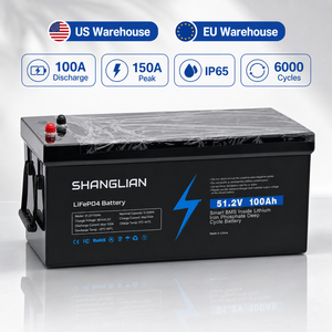 Batterie LiFePO4 rechargeable à semi-conducteurs 51,2 V 100 Ah 5120 Wh avec BMS pour camping, bateau, camping-car et stockage domestique - Product Image 1