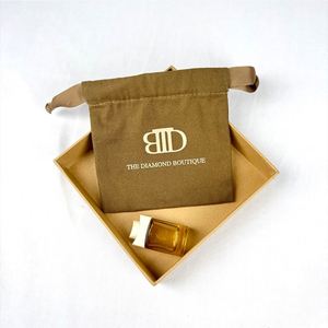 High Quality Custom Organic Cotton <b>Drawstring</b> <b>Pouch</b> Bag Dust Cotton Gift Jewelry Packaging Bag Storage Gift Bag for Party Favor - Product Image 5