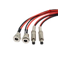 Conector de CC de montaje en Panel de, conector de alimentación de barril de Metal de 2,1mm y 2,5mm, Conector de arnés de cables