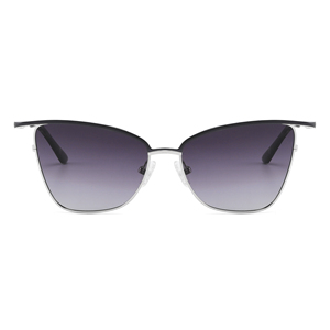 Lunettes de soleil unisexes œil de chat, monture métallique à bordure complète, verres noirs et gris, protection UV400, protection solaire pour adultes - Product Image 6