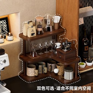 Corner Desktop <b>Shelf</b> 3 Tier Wood Storage Rack For <b>Kitchen</b> Household Organize Standing Type Classic Style - Product Image 3