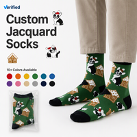 Chaussettes en coton jacquard personnalisées avec logo, couleurs variées, confortables, tricotées, pour femmes et hommes, mode de Noël, pour la vie quotidienne
