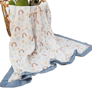 Nouvelle couverture de luxe personnalisée de haute qualité <span class=keywords><strong>6</strong></span> couches 4 couches 100% gaze coton bébé mousseline 4 couches - Product Image 3