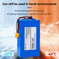 Batterie au lithium LiFePO4 à état solide 72V 100Ah pour système solaire domestique et vélo électrique avec durée de vie de 5000 cycles, garantie de 5 ans -22-45
