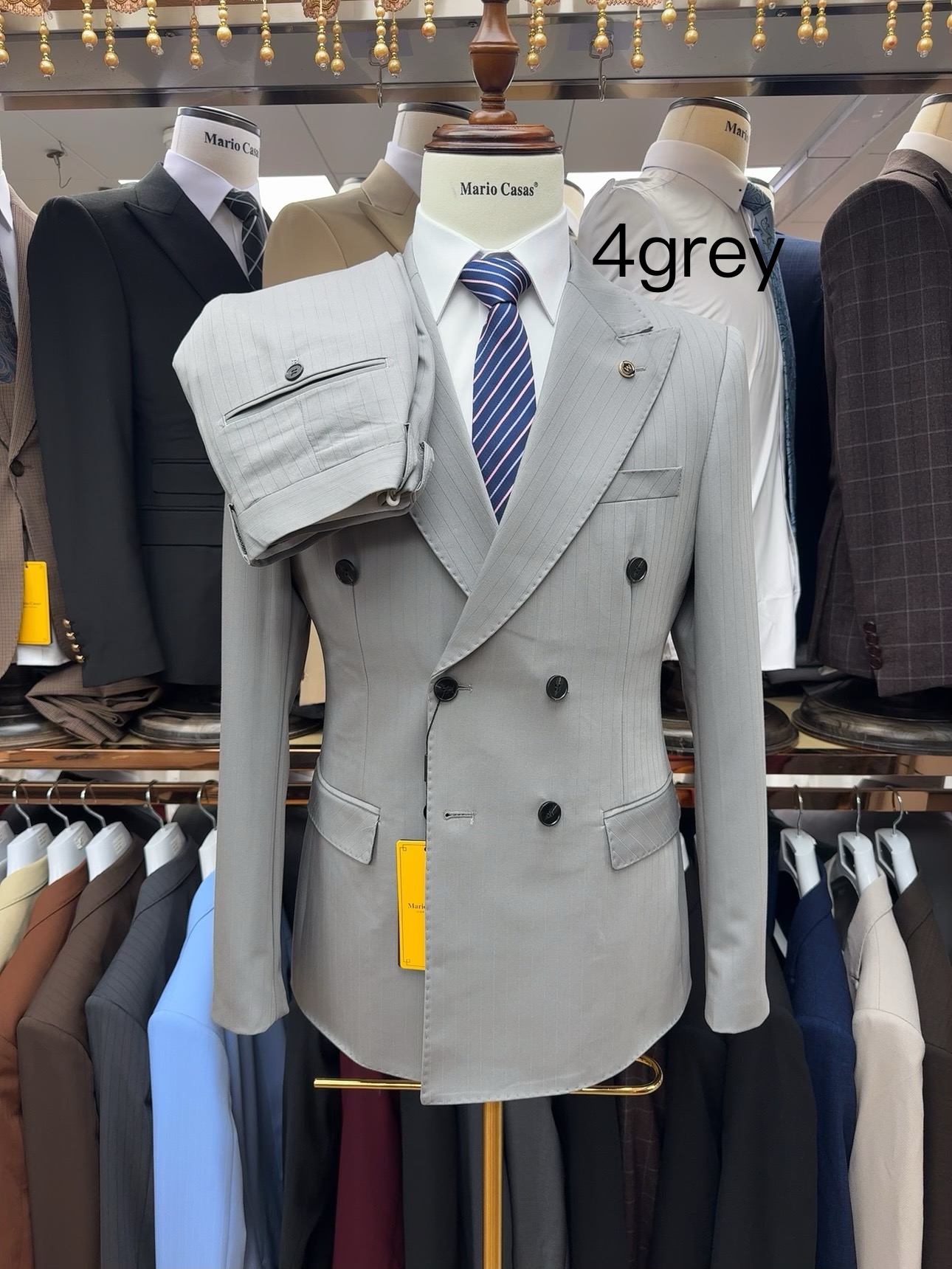 Gris-2 pièces/ensemble-veste + pantalon
