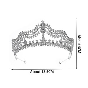 Corona di Lusso Personalizzata per Spose, <span class=keywords><strong>Tiara</strong></span> in Lega con Diamanti, Strass e Cristalli, per Feste di Compleanno, Balli e Matrimoni - Product Image 5