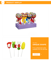 Sucettes géantes personnalisées en gros, sucettes dures aux saveurs fruitées, sucettes géantes à marque privée, emballage en sachet halal