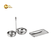 Ensemble de bols de service modernes pour restaurant Conception portable Snacks Plats Acier inoxydable Desserts Porte-fruits