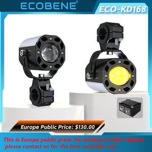 ECO-KD168 60W Super lumineux moto phare LED projecteur lentille brouillard auxiliaire stroboscopique projecteurs IP68 étanche - Product Image 2