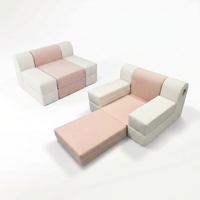 Chaise longue compacte d'intérieur en tissu doux pour la peau, idéale pour le sol