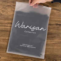 UniOne – Pochette zippée noire givrée en plastique, personnalisable avec logo, écologique, pour emballage de vêtements