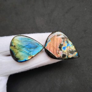 Cabochons de labradorite bleue naturelle à reflets, pierres précieuses certifiées pour la fabrication de bijoux, fournisseur en gros Inde - Product Image 2