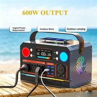 Station d'alimentation portable 600W 110V/220V, générateur solaire LiFePO4 pour le camping en plein air et les situations d'urgence avec charge rapide PD 60W