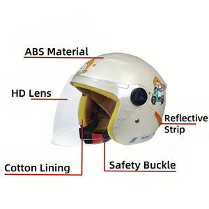 Hight Unisex <span class=keywords><strong>Pc</strong></span> 3/4 Casco facial Tamaño libre Cascos de motocicleta de media cara con Cute Factory Kids <span class=keywords><strong>Crash</strong></span> Abs Head Guard - Product Image 3