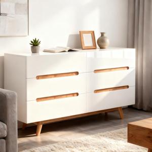 Tùy chỉnh màu trắng bằng gỗ ngực của 6 ngăn kéo bên tủ cho phòng khách - Product Image 2