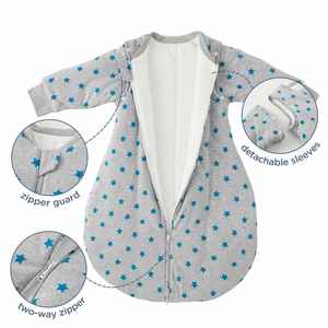 Saco de Dormir Desmontable de Manga Larga 100% Algodón Orgánico para Recién Nacidos, Bebés y Niños Pequeños - Product Image 5