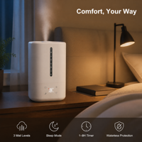 Humidificateur ultrasonique intelligent 2-en-1 à commande tactile OEM ODM, remplissage par le haut, 4,5 L, brume froide, nettoyage facile, pour maison et chambre à coucher