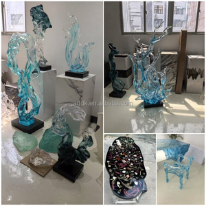 CP025 Escultura Abstracta Moderna <span class=keywords><strong>de</strong></span> Resina Epoxi Resistente a los Arañazos, Adorno Transparente <span class=keywords><strong>de</strong></span> Doble Bucle Retorcido para Vestíbulo <span class=keywords><strong>de</strong></span> Espacios Públicos - Product Image 6