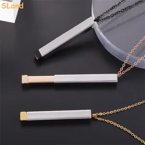 SLand Jewelry Supplier Wholesale 2 colors mix design stainless steel movable bar pendant necklace with chain for Women Girls